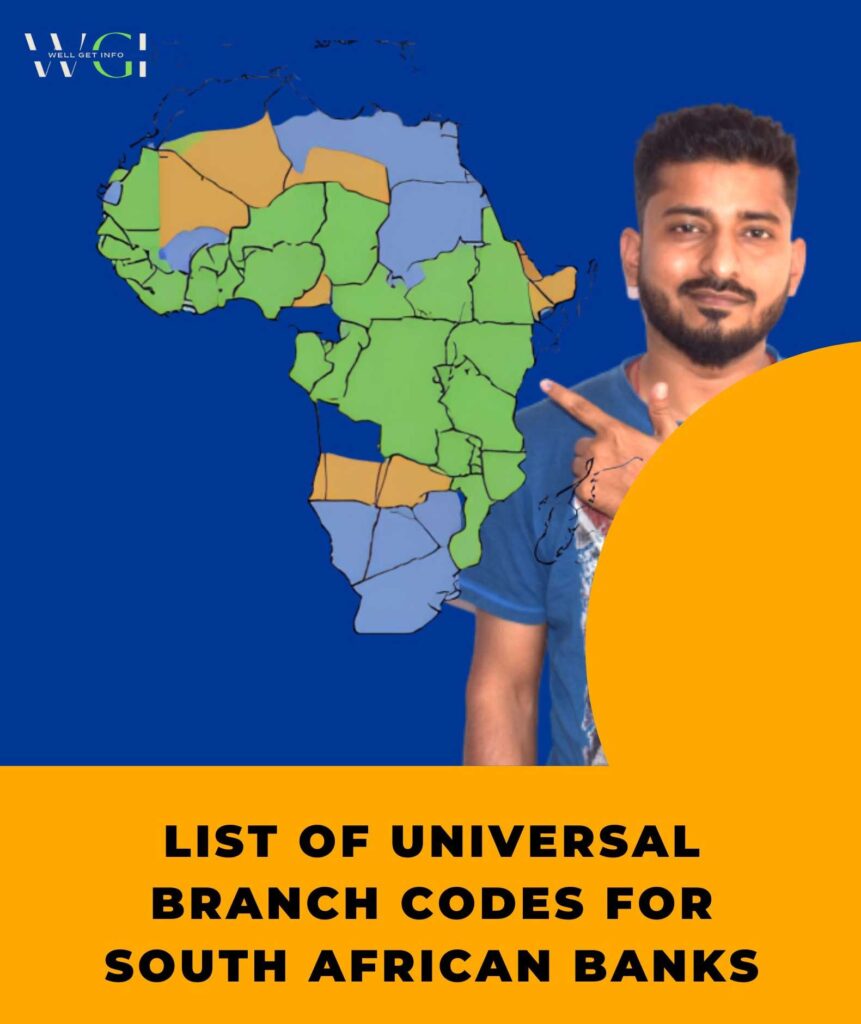 List of Universal Branch Codes for South African Banks